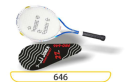 Blue and white 646 tennis racquet, 27 inch